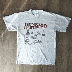 Dunkirk New York Lighthouses Men's Gildan T-shirt Size Medium Gray Lake Erie